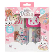 Little Daisy Tattoo Set mit Glitzergel - 12 Stück.