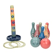 Tour à empiler, jeu de lancer d'anneaux et bowling 3 en 1